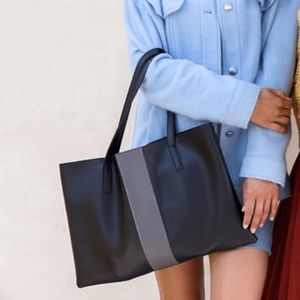 Vince Camuto Vegan Leather Luck Tote Purse - Black